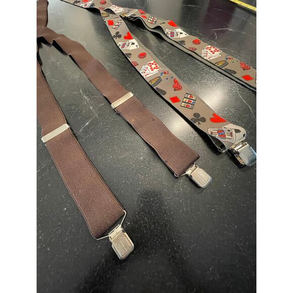 2 pair heavy duty men's suspenders, metal hardware 2" elastic material - Picture 1 of 9